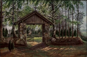 1. Weltkrieg Militaria Kurland 1916 Kurländischer Friedhof n. Gemälde Wittorf - Picture 1 of 2