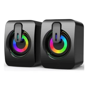 USB Speaker Laptop Desktop Stereo Speaker PC Computer Speaker With RGB Light - Afbeelding 1 van 8