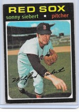 1971 Topps #710, Sonny Siebert, Boston Red Sox, Average Grade