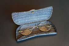 antike LUPENBRILLE Brille Gespinnstbügel rund vergoldetes Gestell Optal Etui