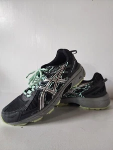 Asics Women's Gel-Venture 6 Black  & Green Running Shoes Size 8  - Picture 1 of 8