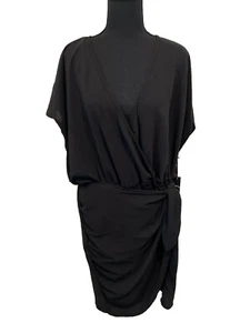 Liberty Love Dress Women’s 3X Black Wrap V Neck Ties At Waist - Picture 1 of 14