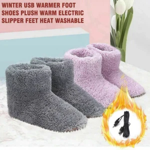 Winter USB Wärmer Fuß Schuh Plüsch warme elektrische Pantoffel Füße beheizt - Picture 1 of 14