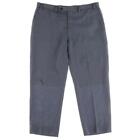 Designer Mens Blue Woven Solid Flat Front Dress Pants Trousers  5879