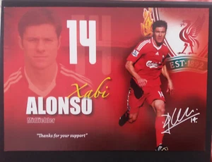 LiVERPOOL F.C. ESPANA ''A'' SUPER STAR XABi ALONSO-PRINTED SIGNED POSTER CARD - Picture 1 of 2