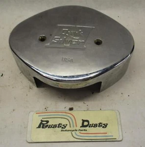 Harley Edelbrock Qwik Silver II Max-Flo Carburetor Air Cleaner cover Chrome - Picture 1 of 8
