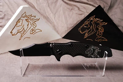 NUEVO EN CAJA-Hinderer Eklipse Battle Negro Bowie Texturizado Cabeza de Caballo Escala-Ennegrecido Foto 1 de 4