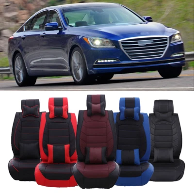 For Hyundai Genesis PU Leather Front&Rear Car Seat Covers 2/5-Seats Cushion - Image 1 of 4