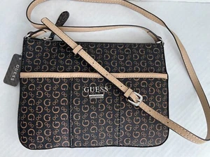 GUESS MCGILL MINI Cross body Shoulder Bag/Natural Brown/NWT - Picture 1 of 9