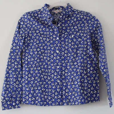NWT Bonpoint Girls Long Sleeve Button Down Cotton Chipmunk Squirrel Shirt Top 12 - Image 1 of 4