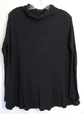 We The Free 黑色原始下摆露背长袖模拟领衬衫,尺寸 S,二手状况完好 — 第 1/4 张图片