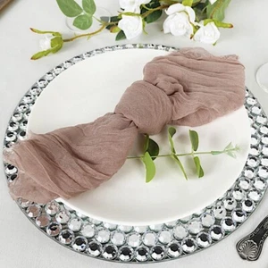 5 DUSTY ROSE Gauze Cheesecloth Cotton DINNER NAPKINS Party Table Decorations - Picture 1 of 8