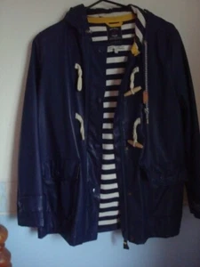 Joules Coat Jacket Hooded Waterproof Breathable Navy Mariners Grade (size 10) - Picture 1 of 3