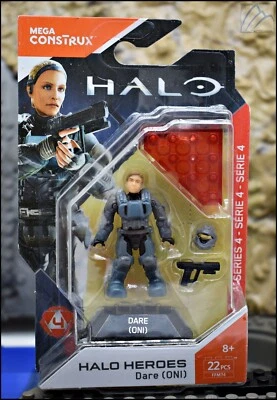 HALO HEROES SERIES 4 MEGA BLOKS CONSTRUX UNSC ONI OFFICER DARE MINIFIGURE FFM74 - Image 1 of 4