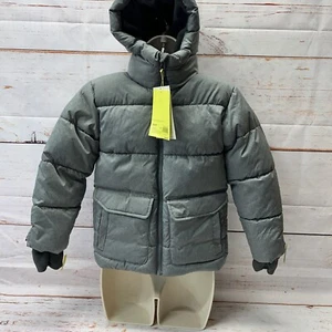 All in Motion Boy's Snow Short Puffer Jacket Gray (Small 6/7)mitten Cuffs - Picture 1 of 11