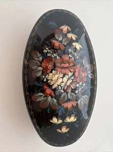 MULTI COLOR FLOWER - RUSSIAN HAND PAINTED LACQUER TRINKET BOX Palekh - Picture 1 of 11
