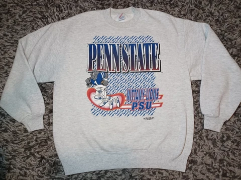 Vintage 90s Penn State Nittany Lions Crewneck Sweatshirt Large Made USA PSU NCAA Cover