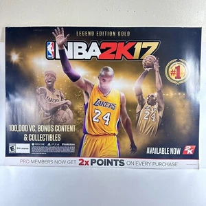 Póster dorado de Kobe Bryant NBA 2K17 Legend Edition/¡No es un póster desplegable! RARO! - Imagen 1 de 22