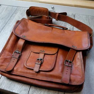 Komal's Passion Leather Briefcase Crossbody Messenger Bag - Picture 1 of 19