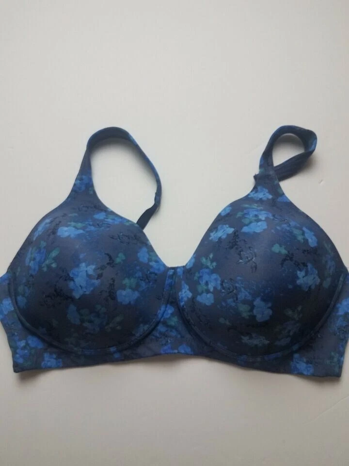 Sujetador acolchado inalámbrico Leading Lady FullFigure 38F azul floral 5042 Foto 1 de 1