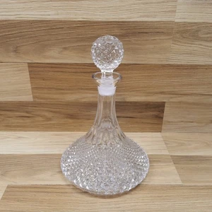 Heavy Crystal Cut Glass Ships Whisky / Spirit Decanter - Picture 1 of 14