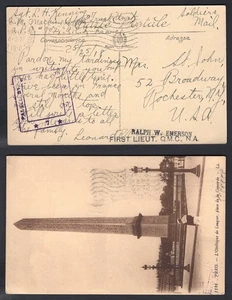 USA WW1 Military 1918 AEF Censored Soldier's Postcard from France to Rochester - Picture 1 of 3
