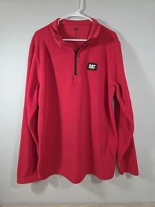 Pullover CAT Caterpillar Hombre Polar Ligero Rojo 1/4 Cremallera Manga Larga XL - Imagen 1 de 11