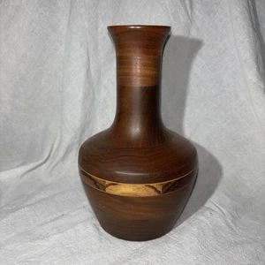 Vaso cime artigianato legno bloccato legno esotico tornito legno massello arti e mestieri insegna MCM - Foto 1 di 12