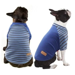 2Pack Dog Sweater Pet Fleece Sweater with Medium (7-11lbs) 1#Blue+Stripe - Picture 1 of 7