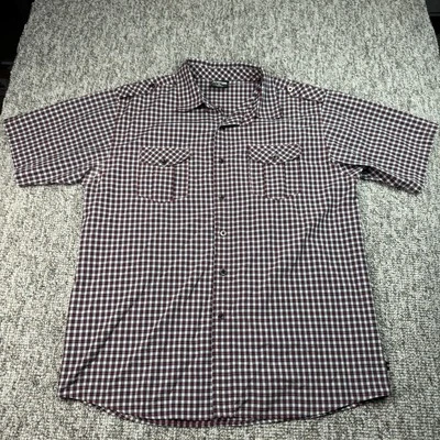 Мужская рубашка с коротким рукавом Mecca USA размер XL красная черная белая клетчатая - ЧИТАЙТЕ - Изображение 1 из 4