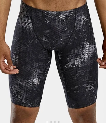 TYR Titanium Durafast Mens Sz 38 XL Swim Swimsuit BLACK  Jammer Ison NEW - Image 1 of 4