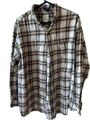 Field Gear FG Outdoor wear Men’s XL Brown Plaid Long Sleeve 100% Cotton - Image 1 of 4