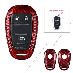 Remote Key Shell Cover Fall für Alfa Romeo  Stelvio Rot Kohlefaser - Picture 1 of 8