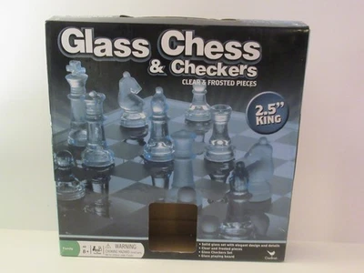 Cardinal Glass Chess & Checkers (Clear & Frosted Pieces) (2.5" King) - Image 1 of 3
