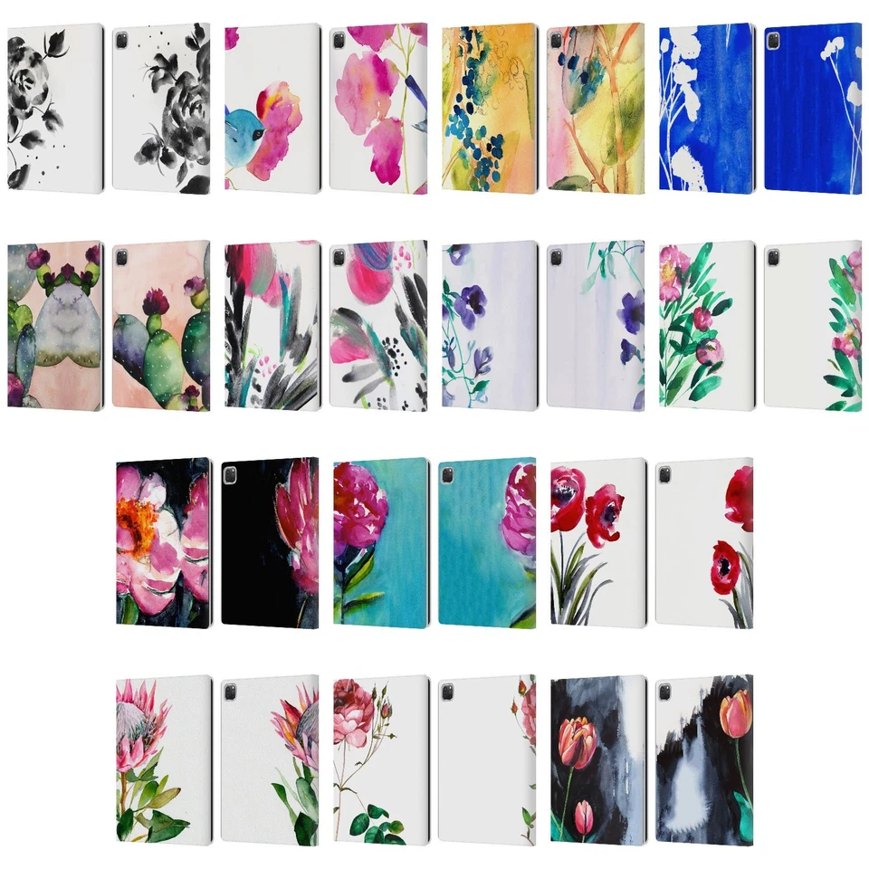 OFICIAL MAYO OTOÑO FLORES FLORALES CUERO LIBRO CARTERA ESTUCHE FUNDA PARA APPLE iPAD Foto 1 de 4