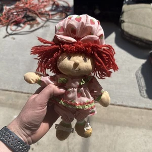 Strawberry Shortcake Rag Doll Soft Body 2005 Pink Dress Laces Yarn Hair Hat - Picture 1 of 2