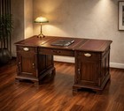 scrivania ministeriale diplomatica misura 150 cm piano in pelle bourdeaux