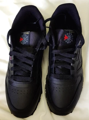 Reebok Classic Leather Junior Athletic Shoes Sz 5.5 Grade School Black 50148 NEW - Image 1 of 4
