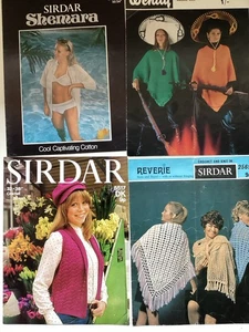 Vintage Crochet Patterns - Ladies Shawls, Ponchos, Bikini Etc 4 Pattern Leaflets - Picture 1 of 11