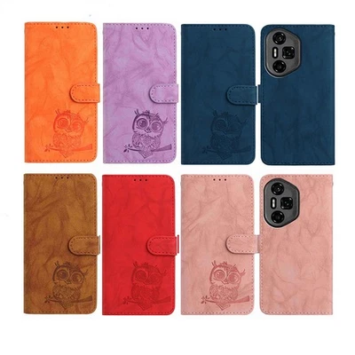 Owl Embossed Flip Wallet Case Phone Cover for Huawei P50 P40 P30 P20 P10 Y6P Y5P - Image 1 of 4