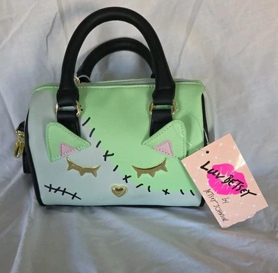 Bolso Bandolera Betsey Johnson Verde Frankenstein Gato Barril LBHARLEY NUEVO CON ETIQUETAS RARO Foto 1 de 4