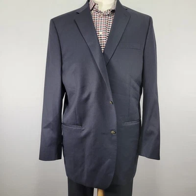 Paurl Fredrick Men's Sport Coat Blazer Two Button Navy Blue Wool 48XL - Image 1 of 4