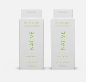 Paquete de 2 jabones corporales Native Key lima y azúcar - 18 fl oz cada uno NUEVO - Imagen 1 de 1