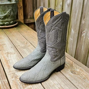 Botas de Vaquero Safari Delgadas Panhandle De Colección Gris Talla 9.5 E ¡RARAS! - Imagen 1 de 16
