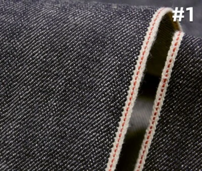 15oz Hairy Raw Red Selvedge Denim Fabric Cowboy Selvage Jeans Jacket Material - Image 1 of 3