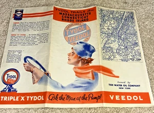 Tydol Trails Massachusetts 1935, Connecticut, Rhode Island - Tide Water Oil Co. - Imagen 1 de 14
