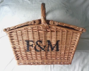 Fortnum and Mason Large Huntsman Basket F&M Genuine Wicker Picnic Hamper - Picture 1 of 13