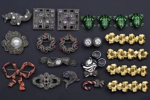 Judith Jack Sterling Silver Gold Plated Marcasite Multi-Stone Jewelry Lot of 21 - Picture 1 of 5