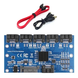 SATA3.0 Card 1 to 5 Port ExpansionCard Mainboard 6Gbps Riser Card Hub Adapter - Picture 1 of 9