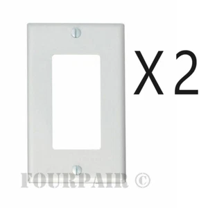 2 Pack - 1-Gang Decora Decorator Flush Wall Face Plate Outlet Cover GFCI White - Picture 1 of 2
